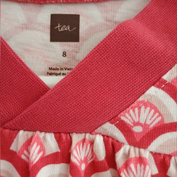 Tea Coleccion Girls Nami Trapeze Coral Pink Dress Size 8 - Picture 4 of 6